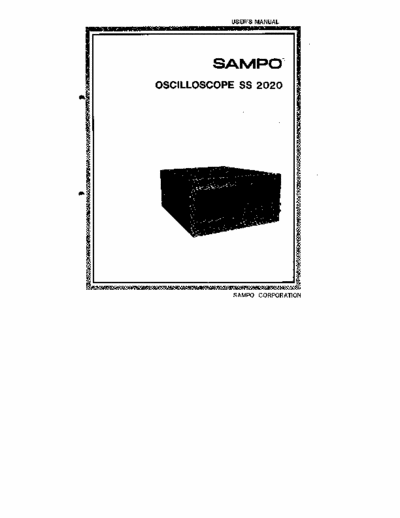 Sampo SS-2020 User´s manual for Sampo SS-2020 oscilloscope with schematics